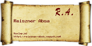 Reiszner Absa névjegykártya